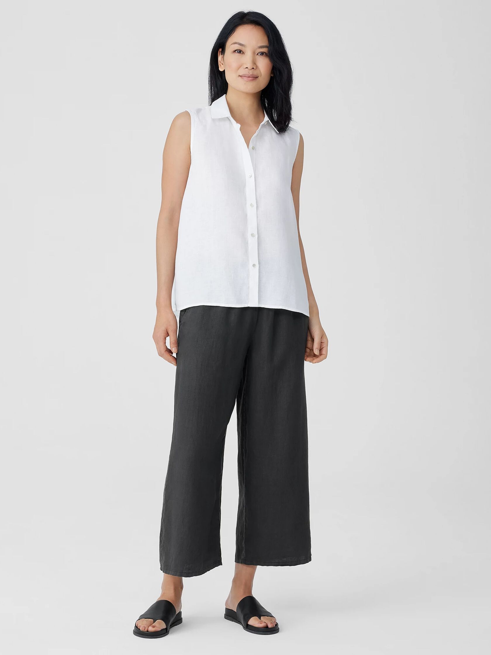 Handkerchief Linen Sleeveless Shirt