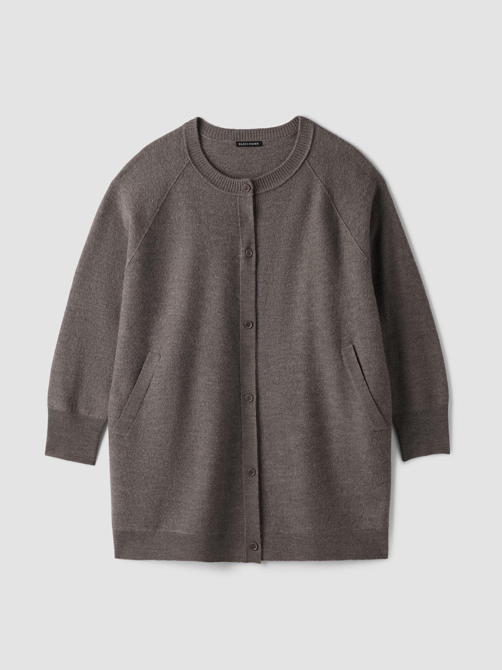 Fine Felted Wool Long Cardigan in Regenerative Wool