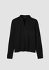 Stretch Jersey Knit Band Collar Top