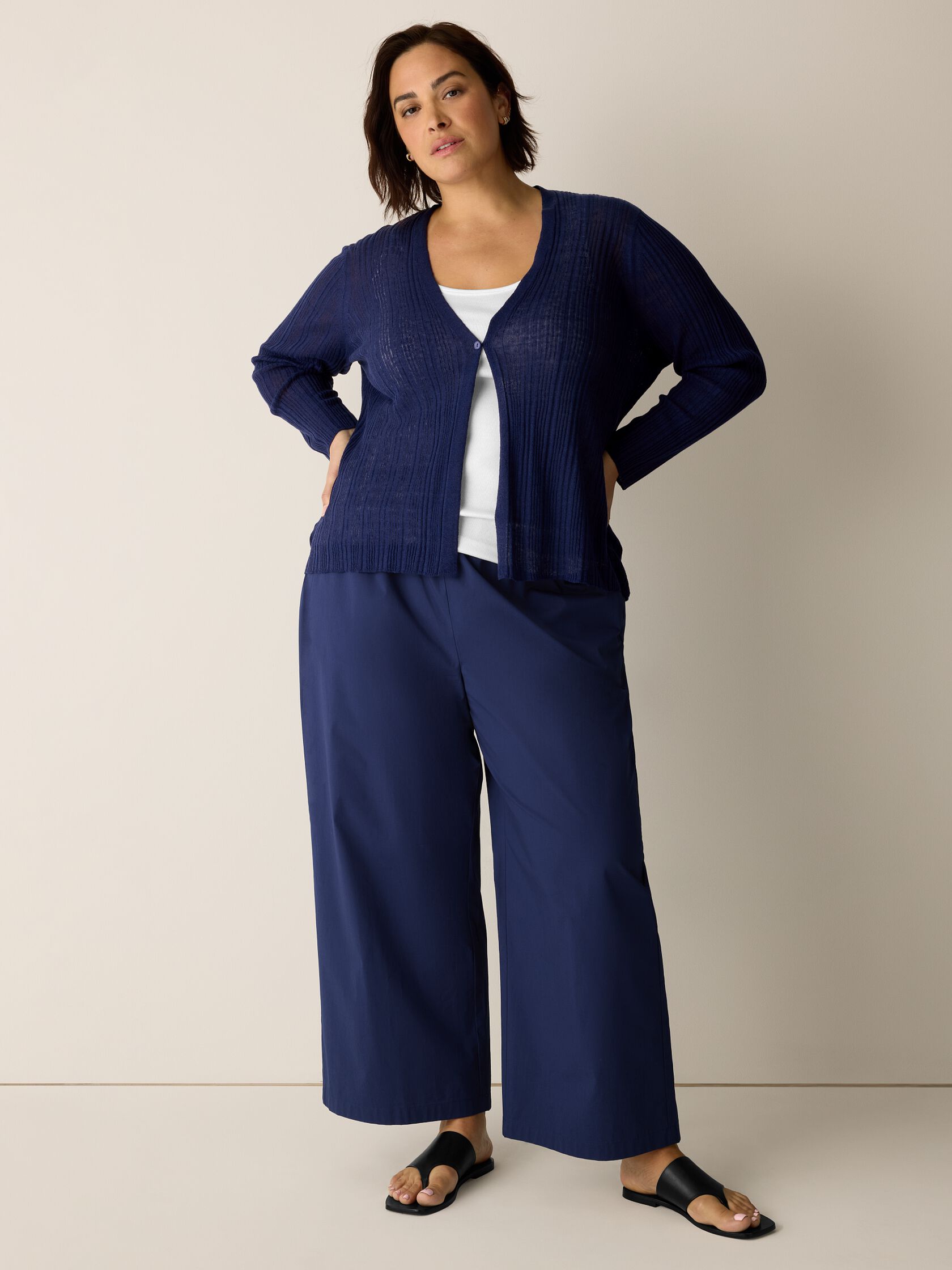 Organic Linen Cotton V-Neck Cardigan