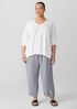 Puckered Organic Linen Stripe Lantern Pant