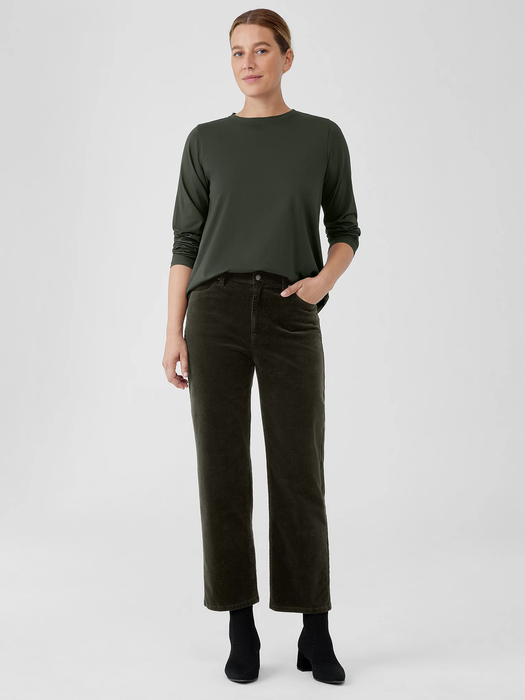 Organic Cotton Stretch Corduroy Straight Pant