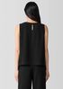 Silk Georgette Crepe Round Neck Tank