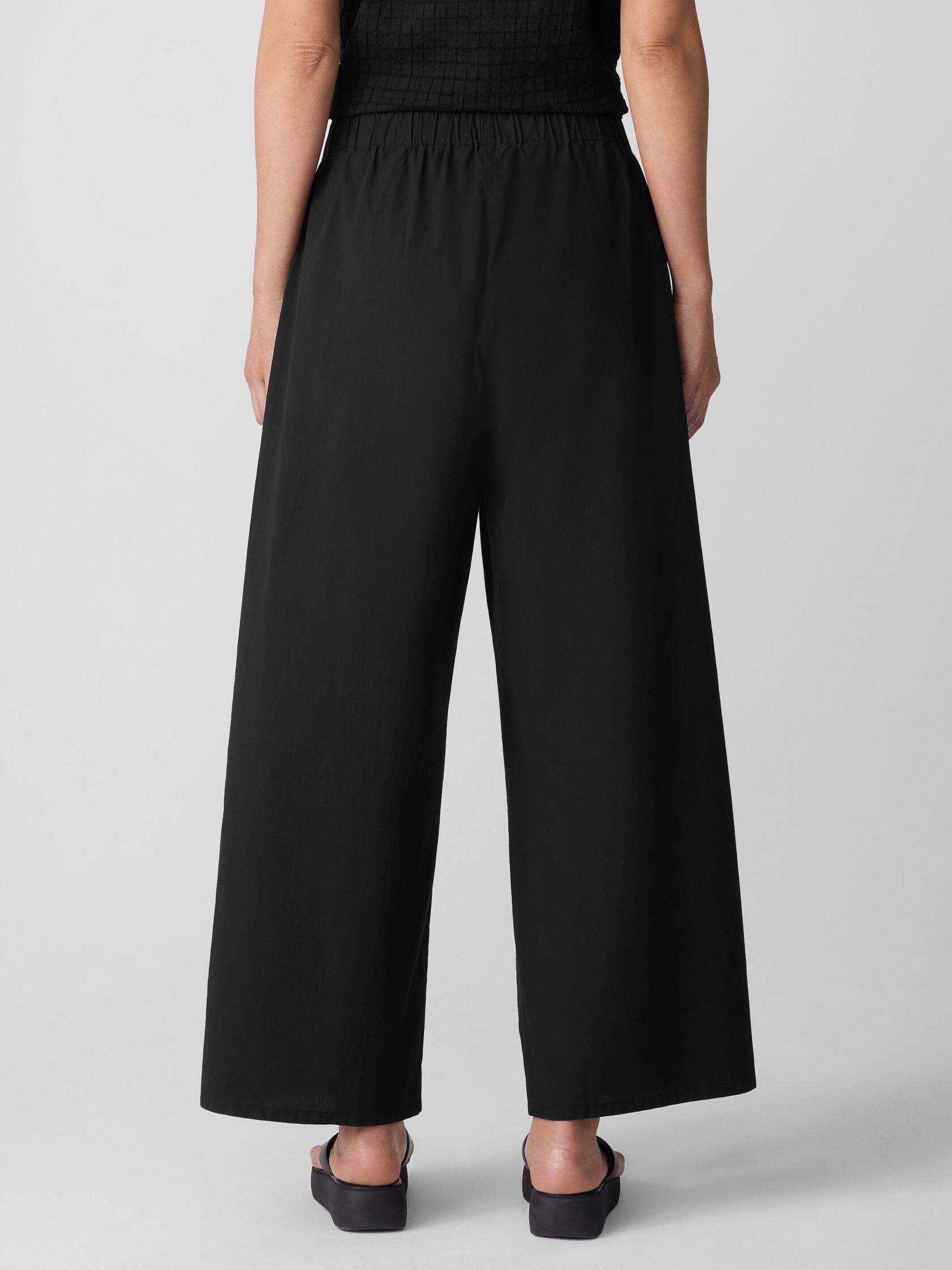 Washed Organic Cotton Poplin Wide-Leg Pant