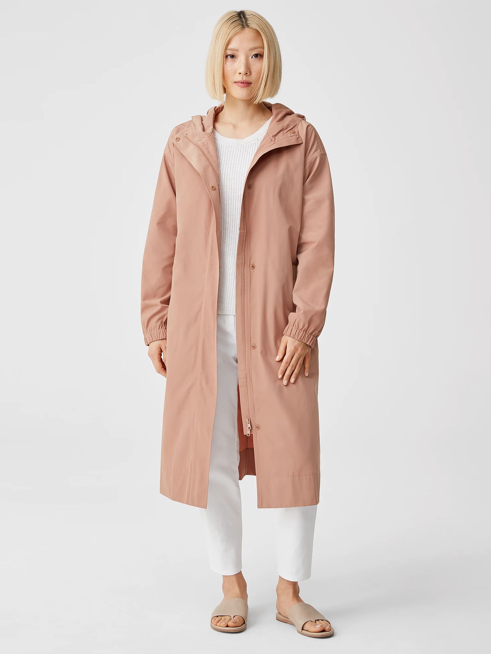 Recycled Polyester Hooded Coat