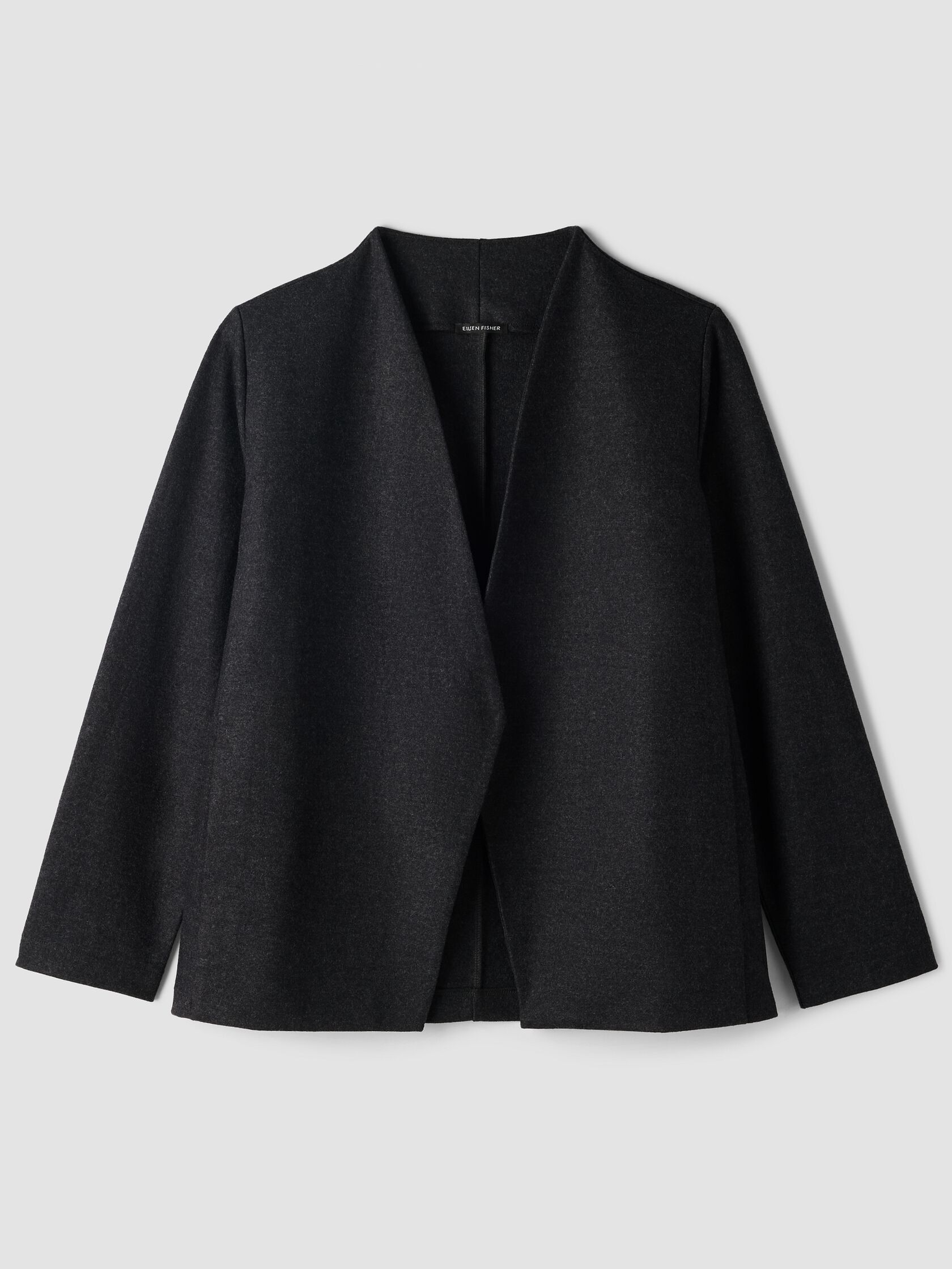 M&eacute;lange Felted Wool Jersey Angled Jacket in&nbsp;Regenerative Wool