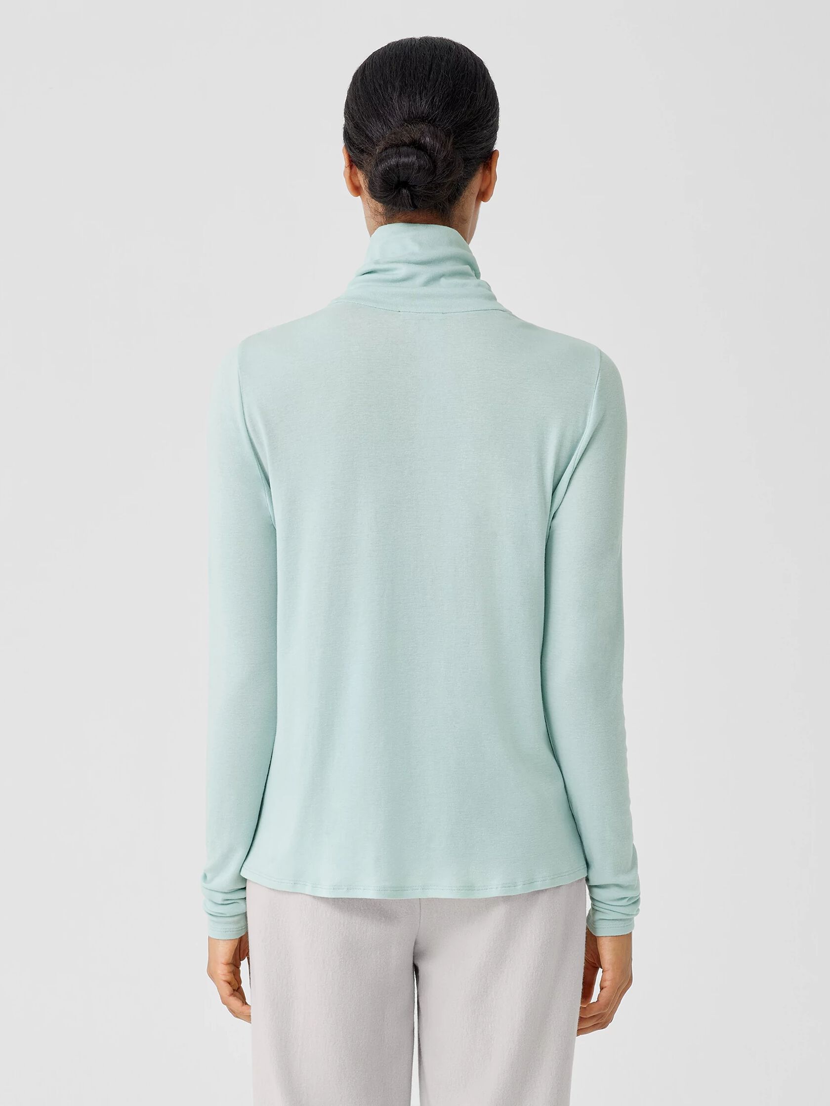 Pima Cotton Blend Turtleneck Top