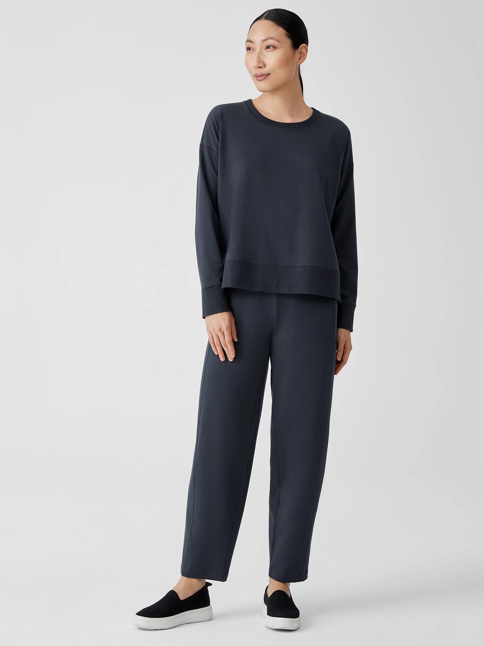 Traceable Cotton Jersey Crew Neck Top