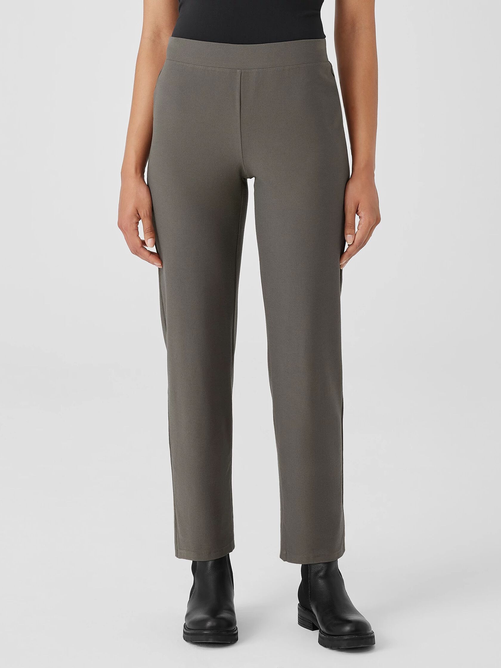 Washable Stretch Crepe Straight Pant