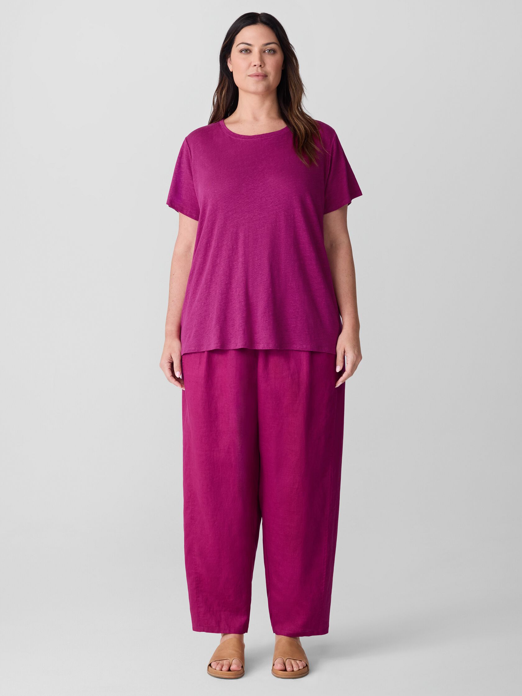 Organic Linen Jersey Crew Neck Tee
