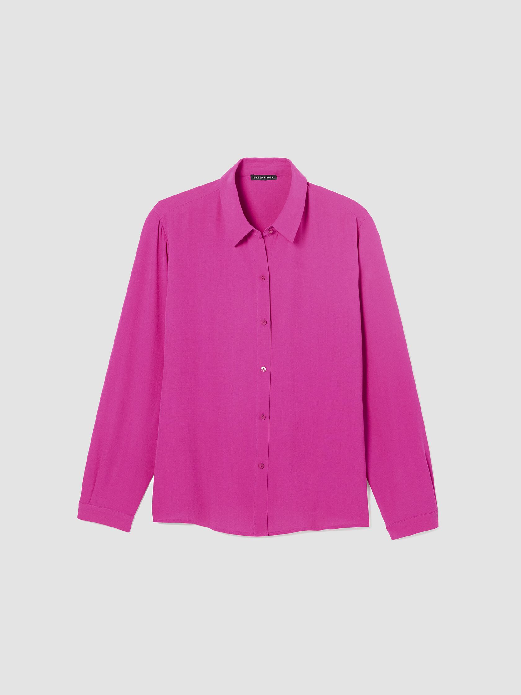 Silk Georgette Crepe Classic Collar Shirt