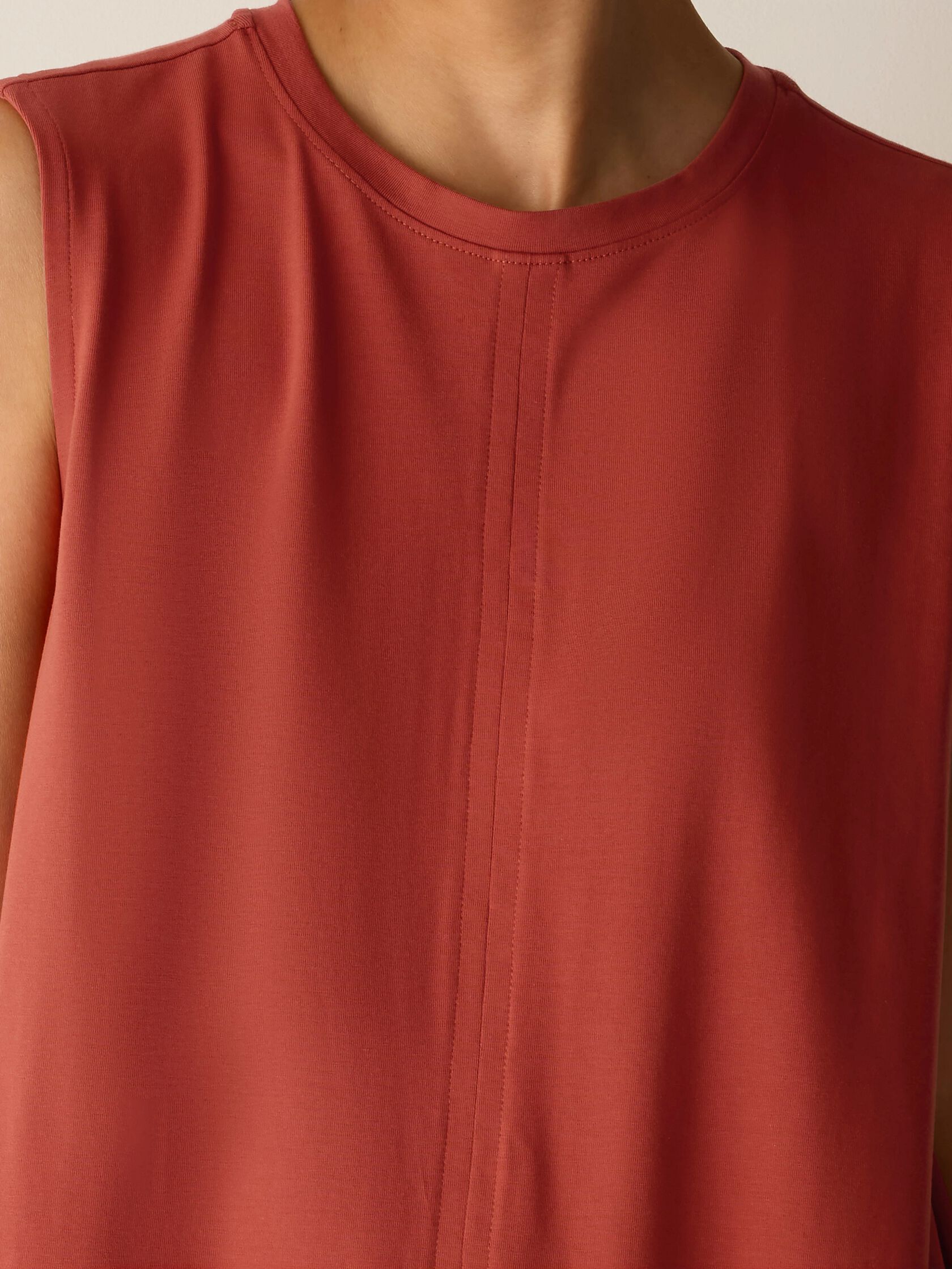 Pima Cotton Stretch Jersey Crew Neck Dress