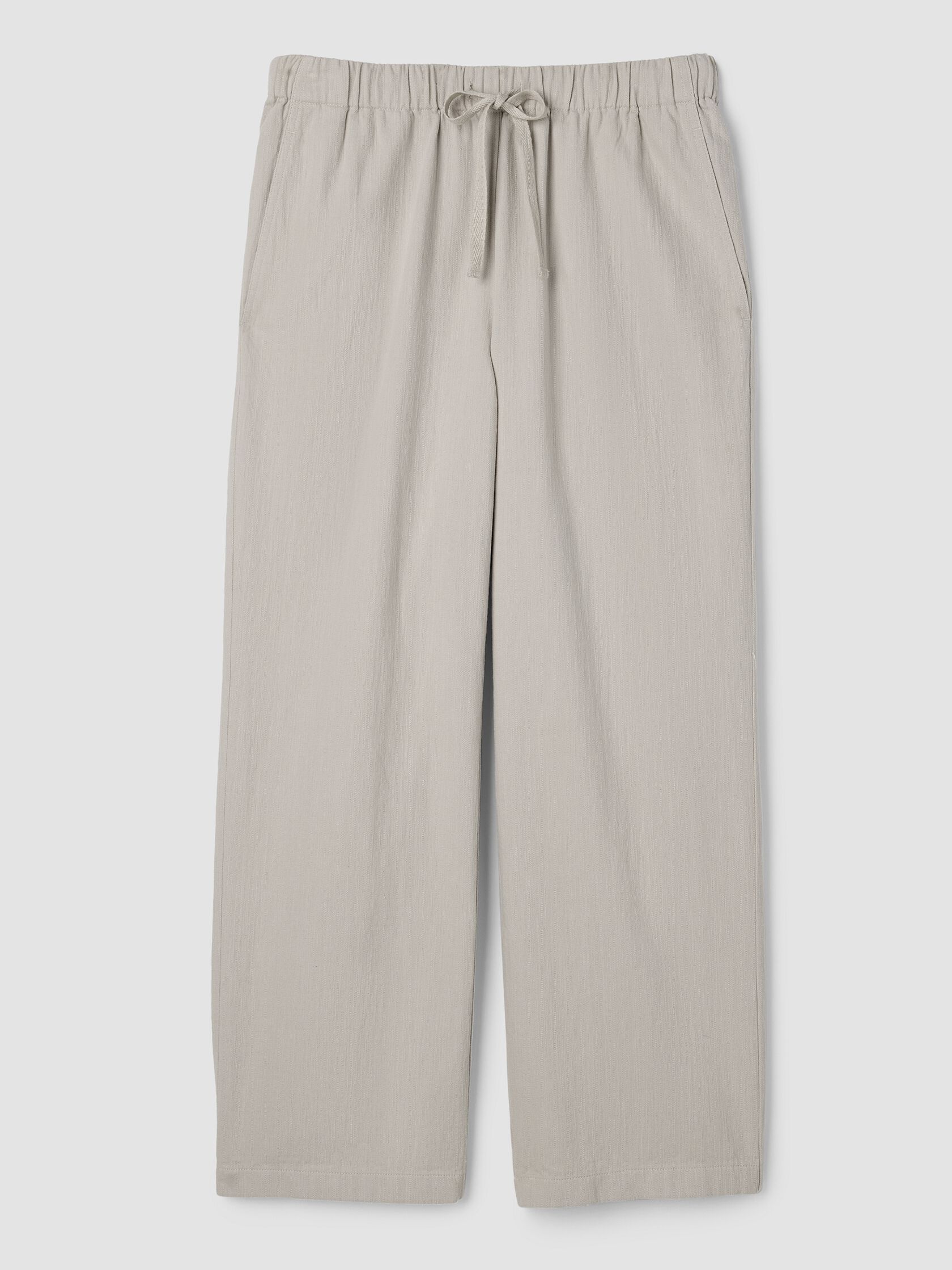 Slubby Organic Cotton Linen Full-Length Straight Pant