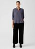 Silk Georgette Crepe Classic Collar Shirt