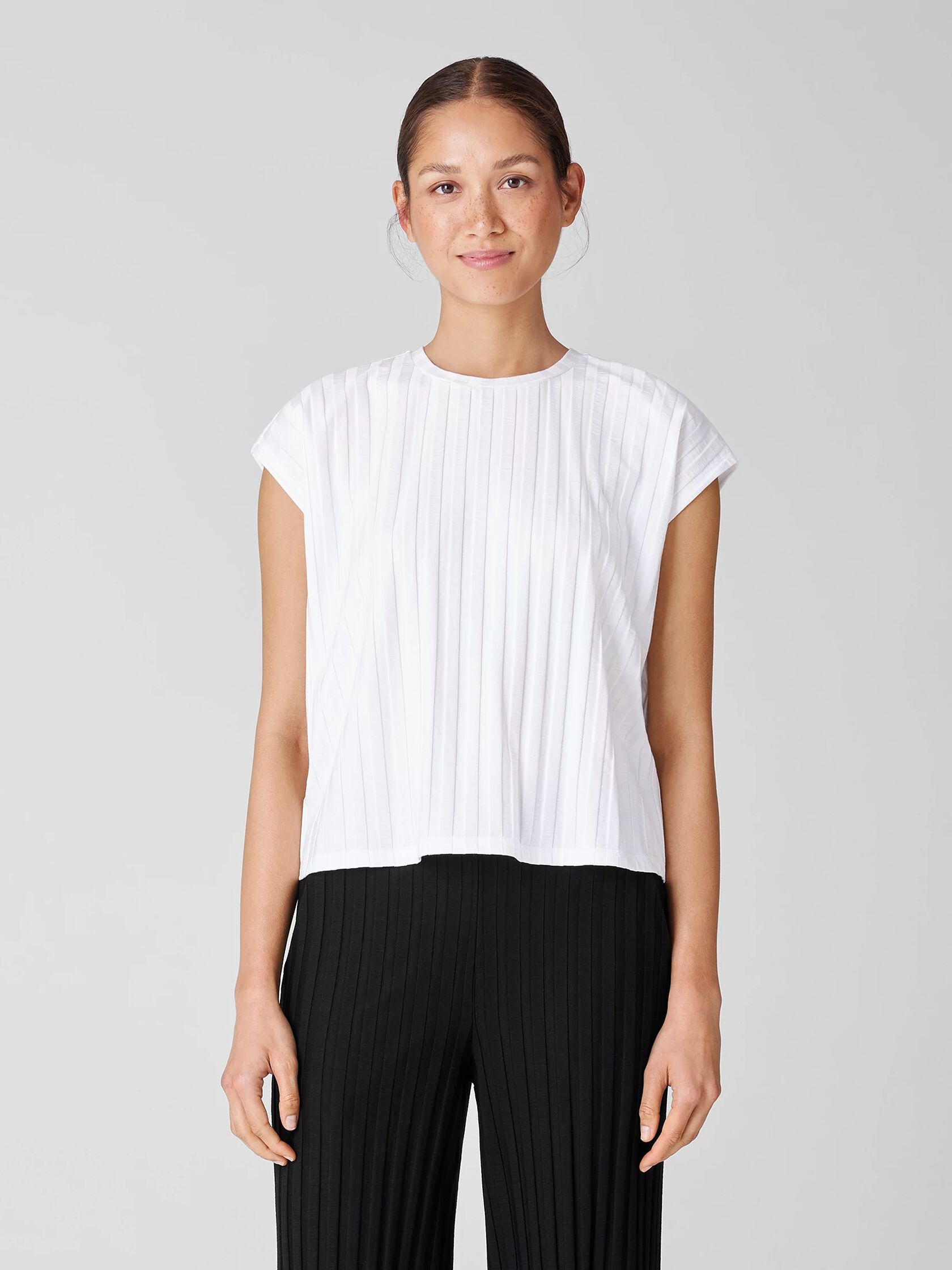Wide Rib Stretch Square Top
