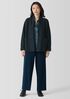 Lightweight Boiled Wool High Collar Jacket in Regenerative Wool