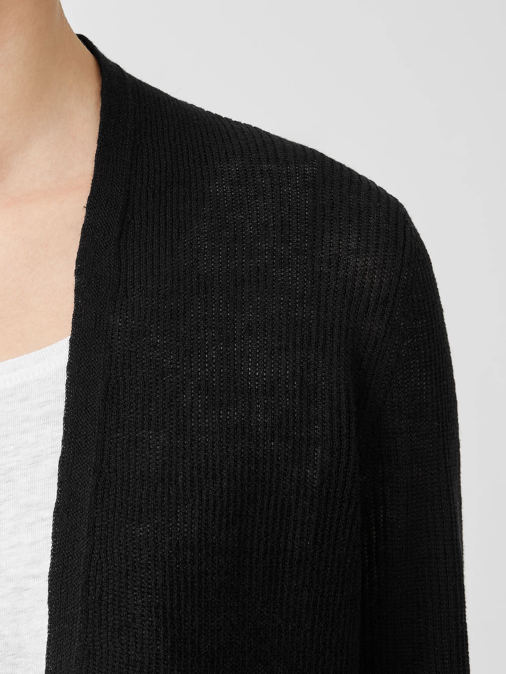 Organic Linen Cotton Tuck Cropped Cardigan