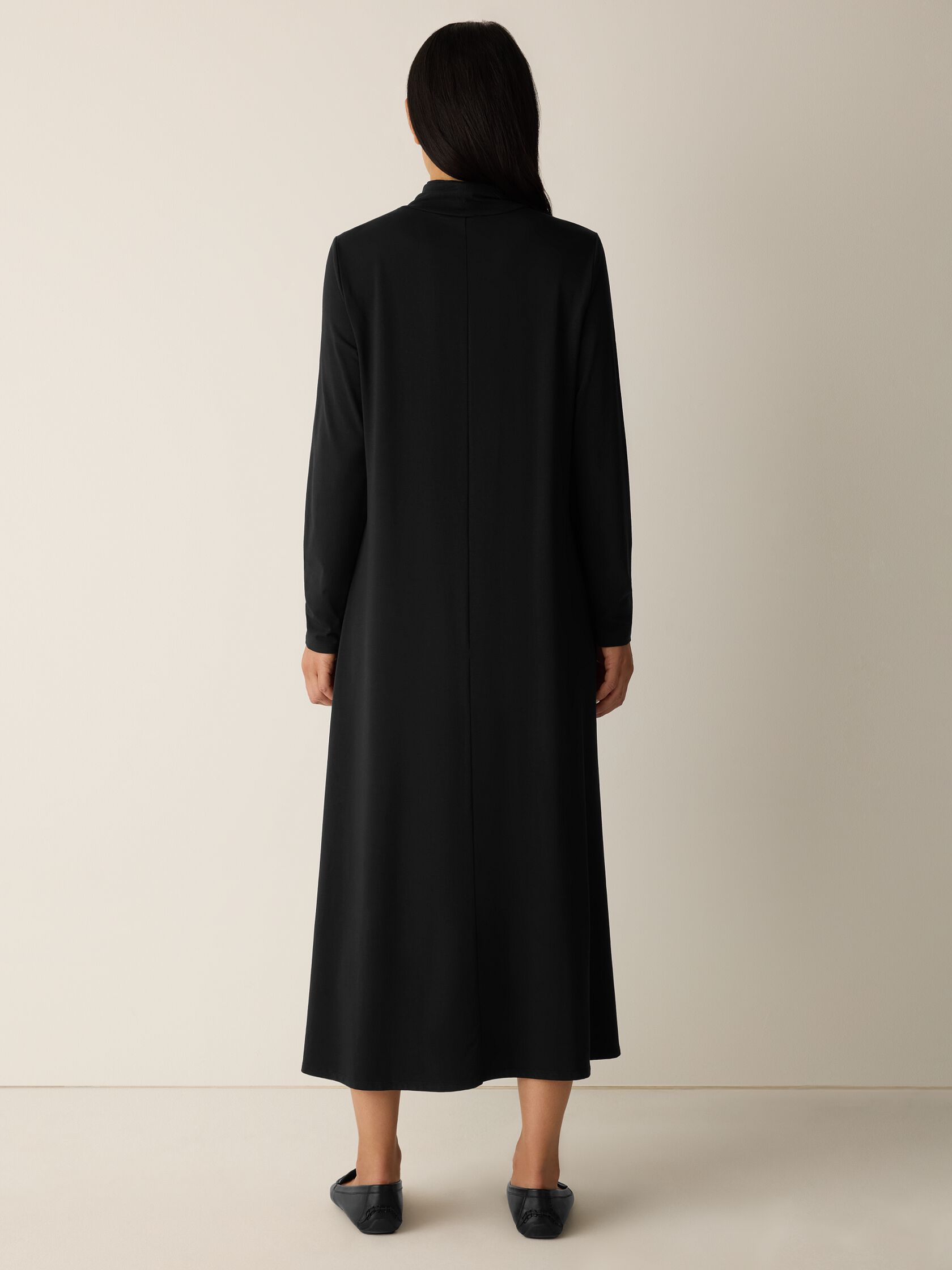 Stretch Jersey Knit Turtleneck Dress