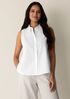 Organic Cotton Poplin Classic Collar Sleeveless Shirt
