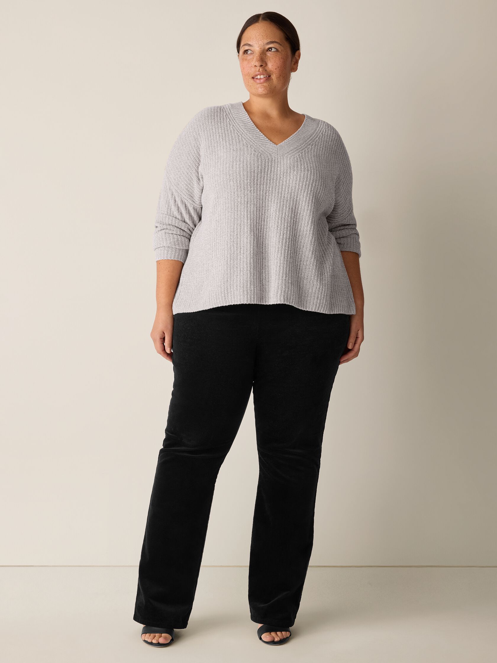 Chenille Blend V-Neck Top