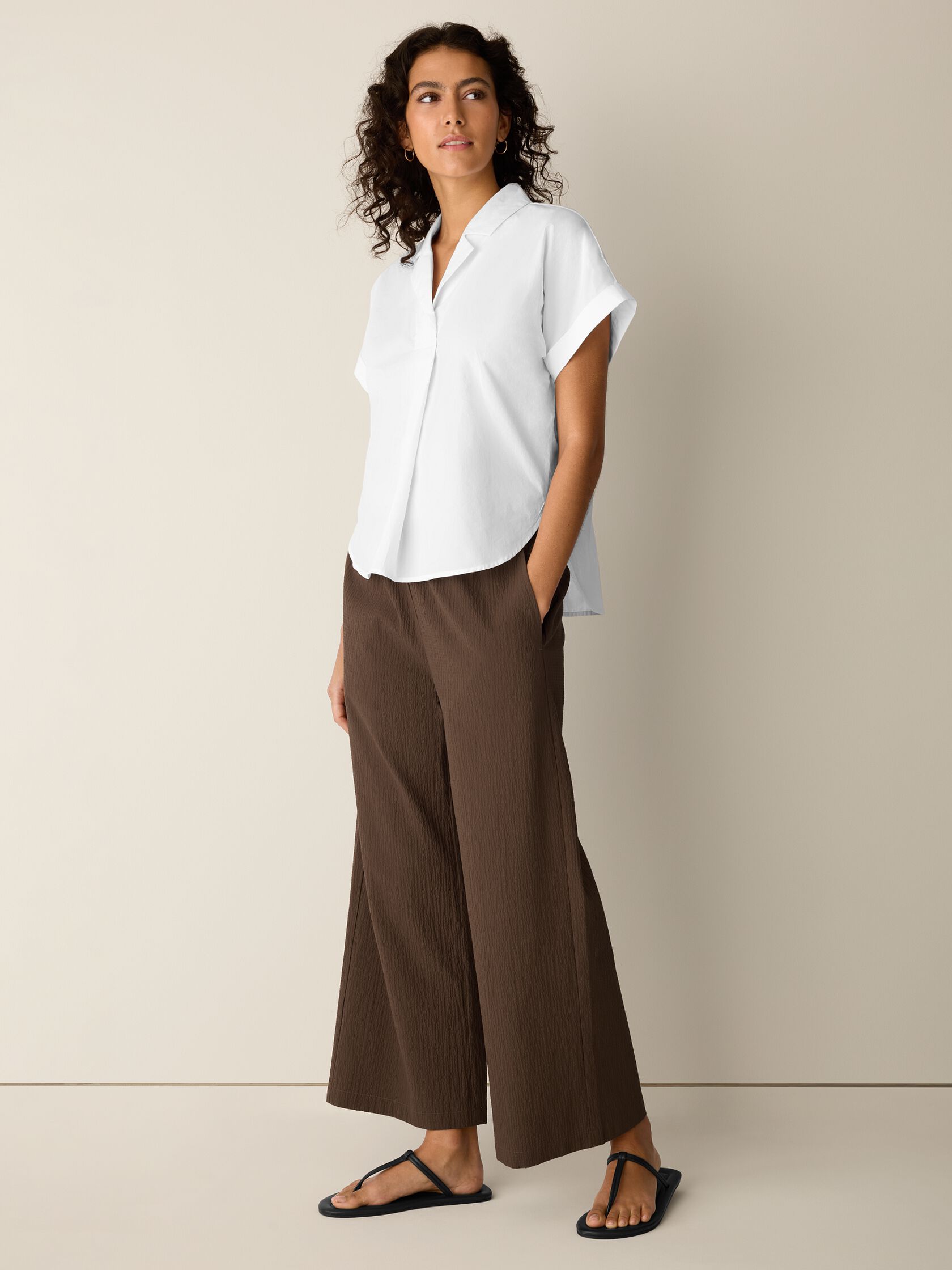 Organic Cotton Poplin Notch Collar Shirt