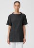 Airy Organic Cotton Twill Mock Neck Long Top