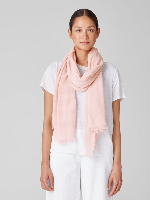 Organic Cotton Mesh Stripe Scarf