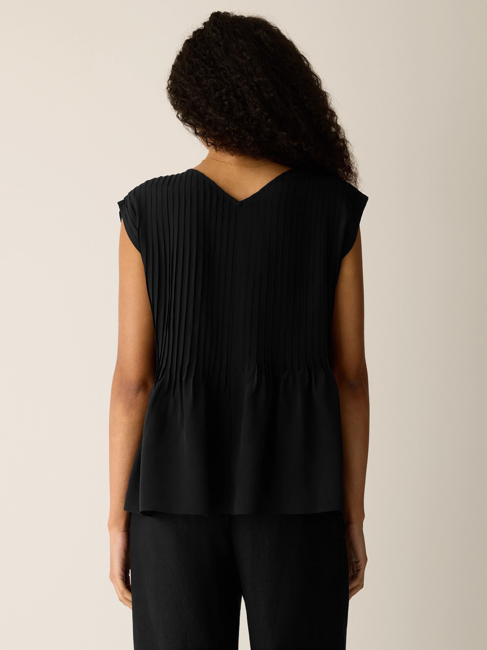 Silk Crepe de Chine V-Neck Top