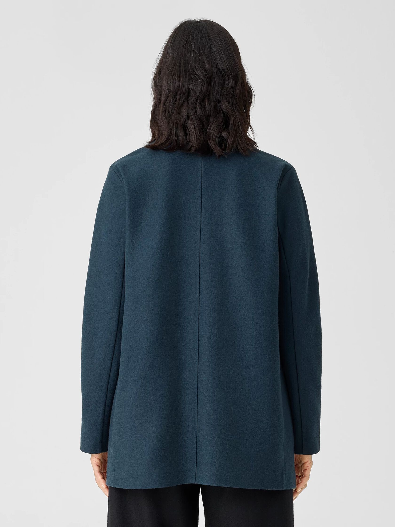 Boiled Wool Jersey Long Blazer