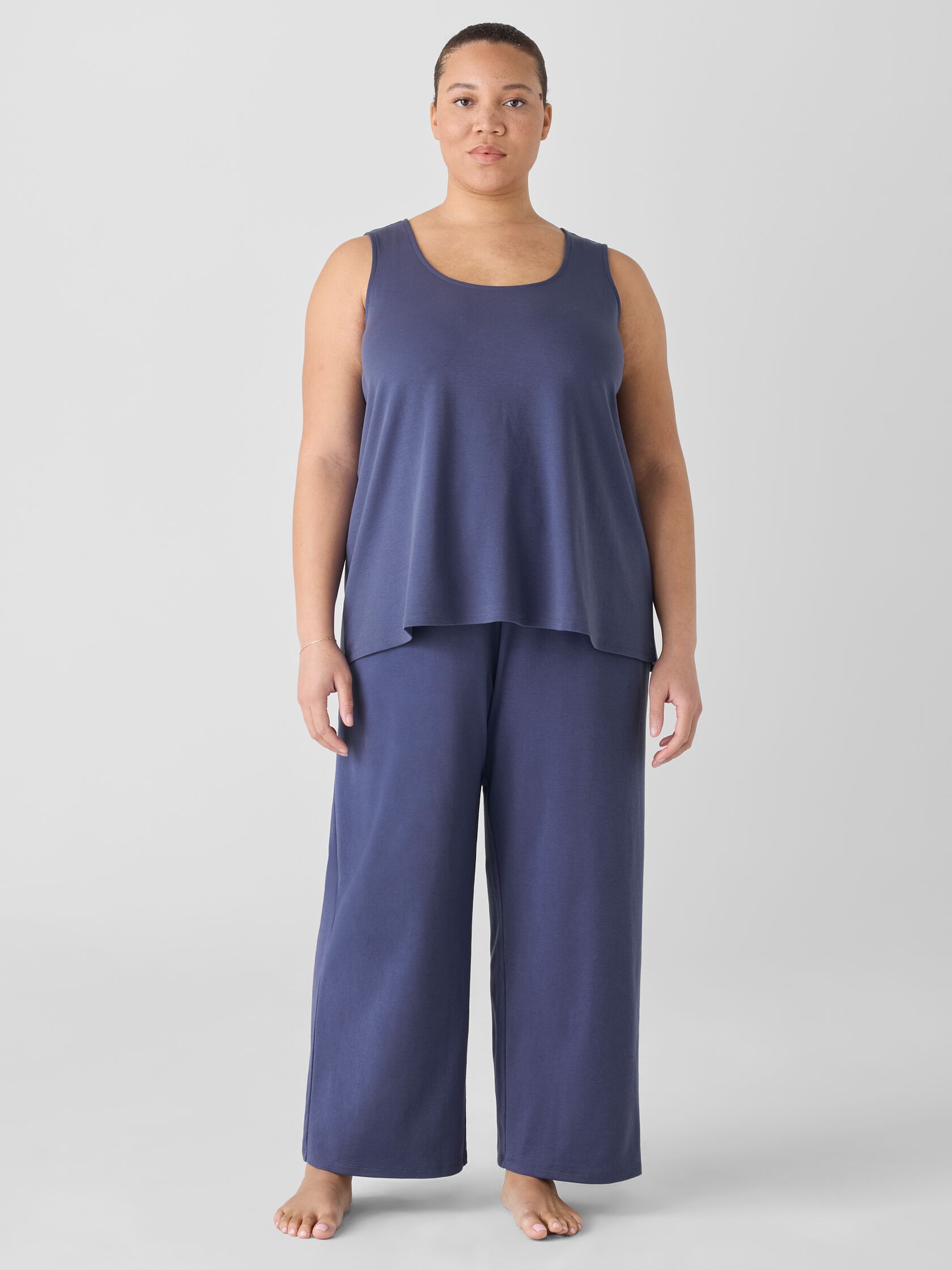 Organic Cotton Interlock U-Neck Sleep Tank
