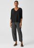 Organic Cotton Linen Slub V-Neck Top