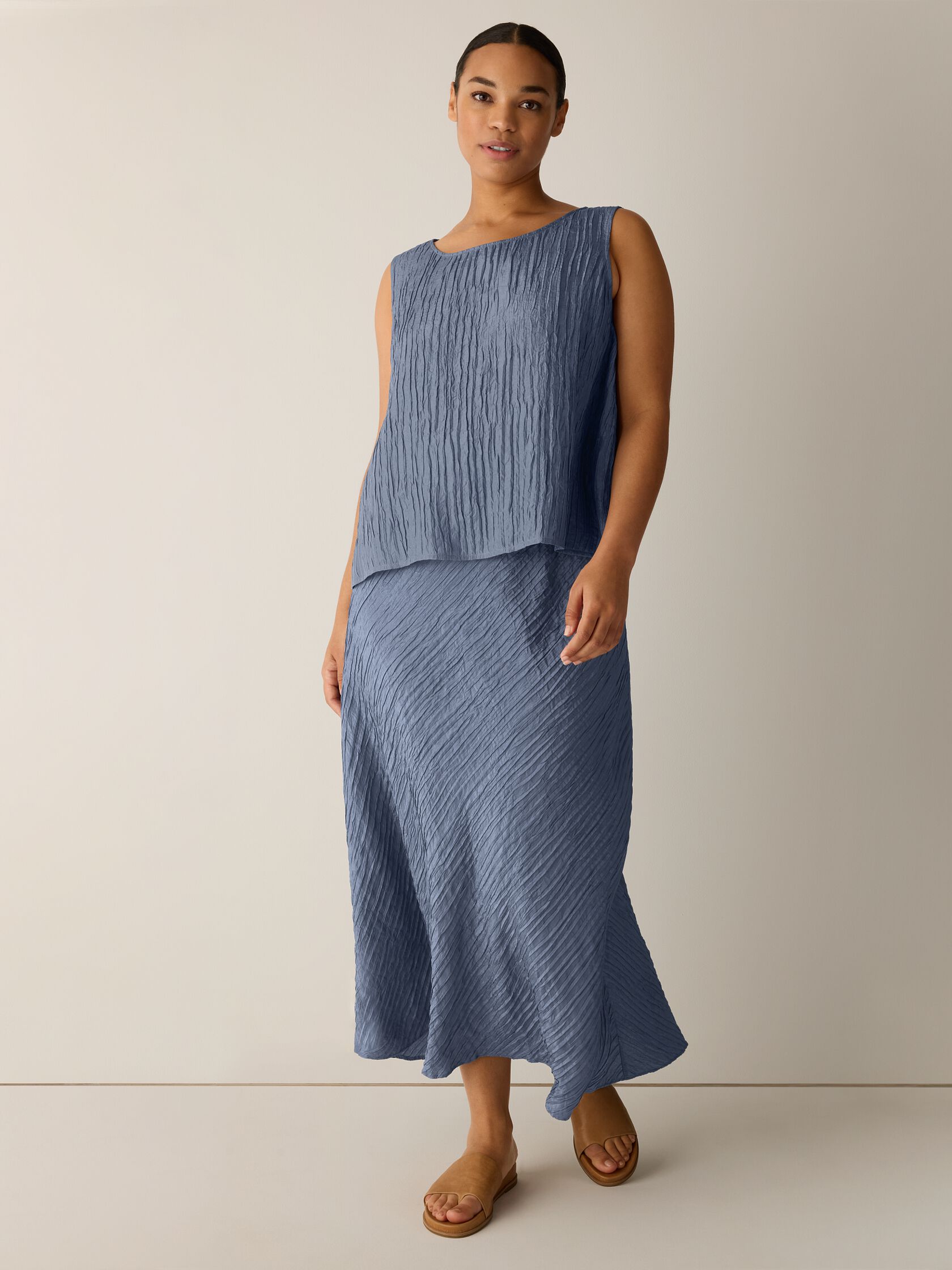 Textured Silk Jacquard Bias Skirt