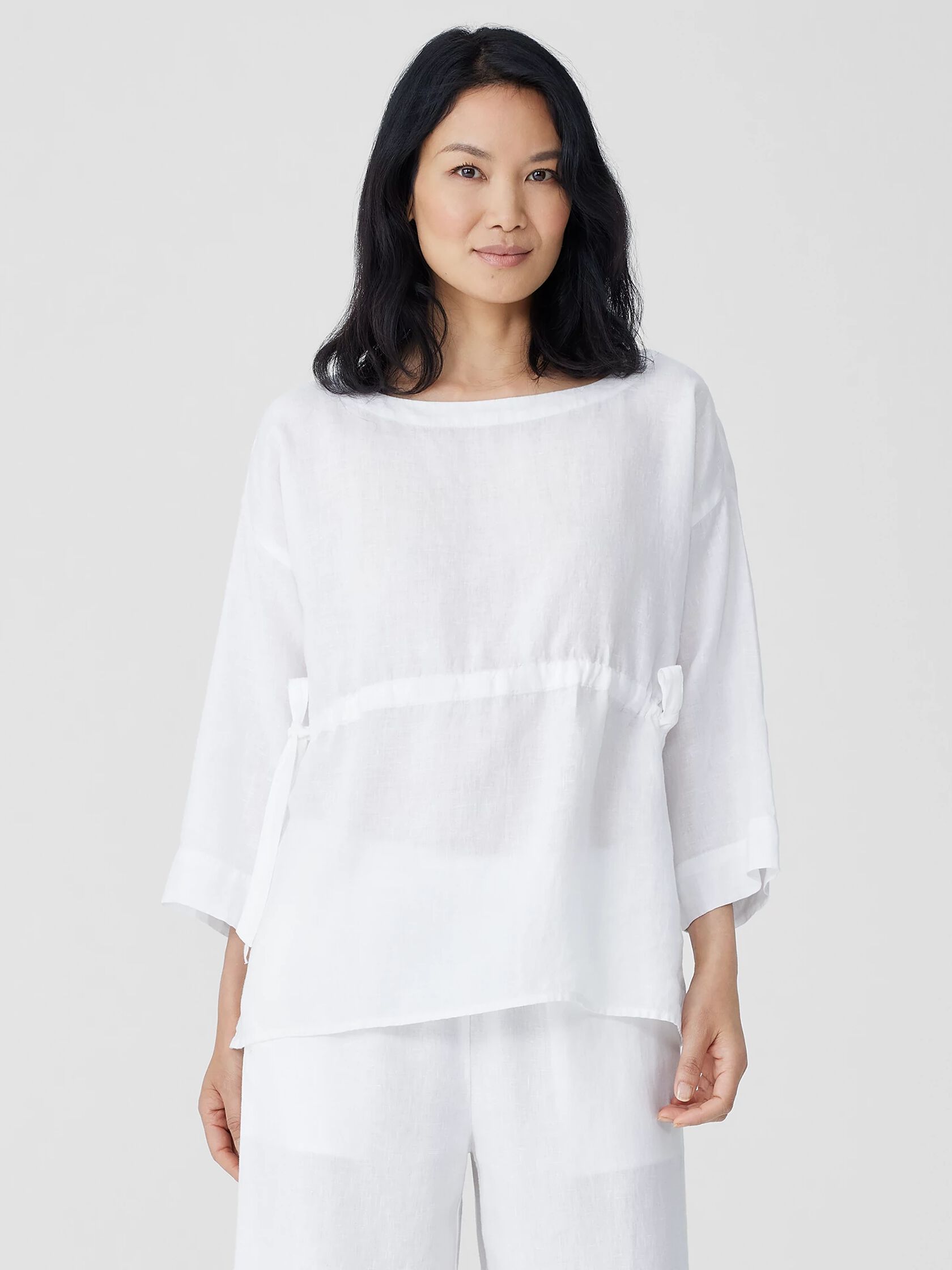 Handkerchief Linen Drawstring Top