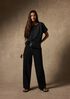Garment-Dyed Utility Cotton Wide-Leg Pant