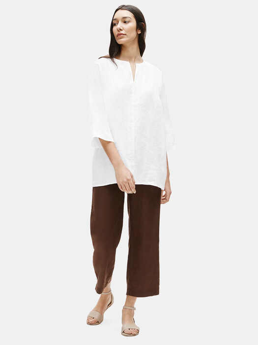 Organic Handkerchief Linen Split Neck Tunic