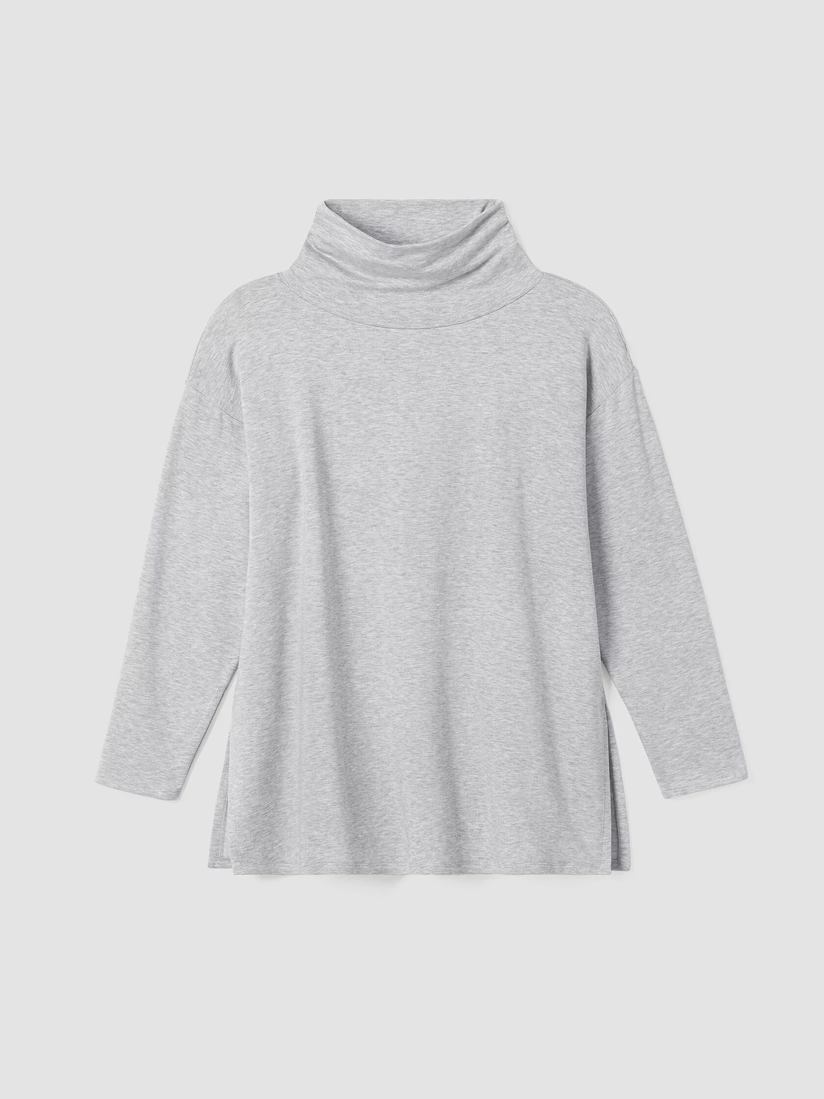 Cozy Brushed Terry Hug Funnel Neck Long Top