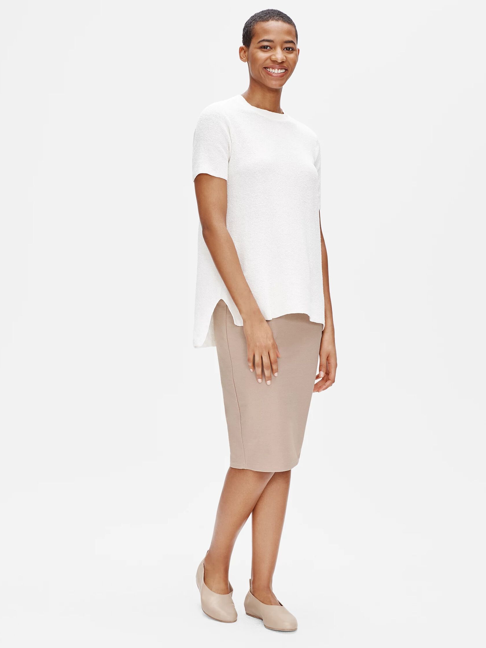 Washable Stretch Crepe Pencil Skirt