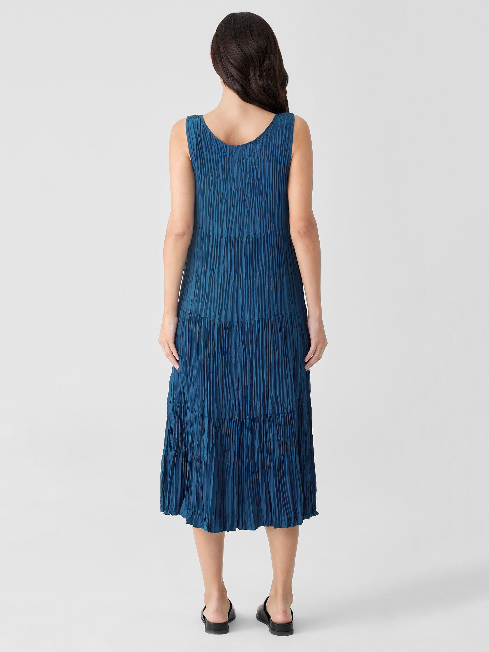 Crushed Silk Tiered Dress