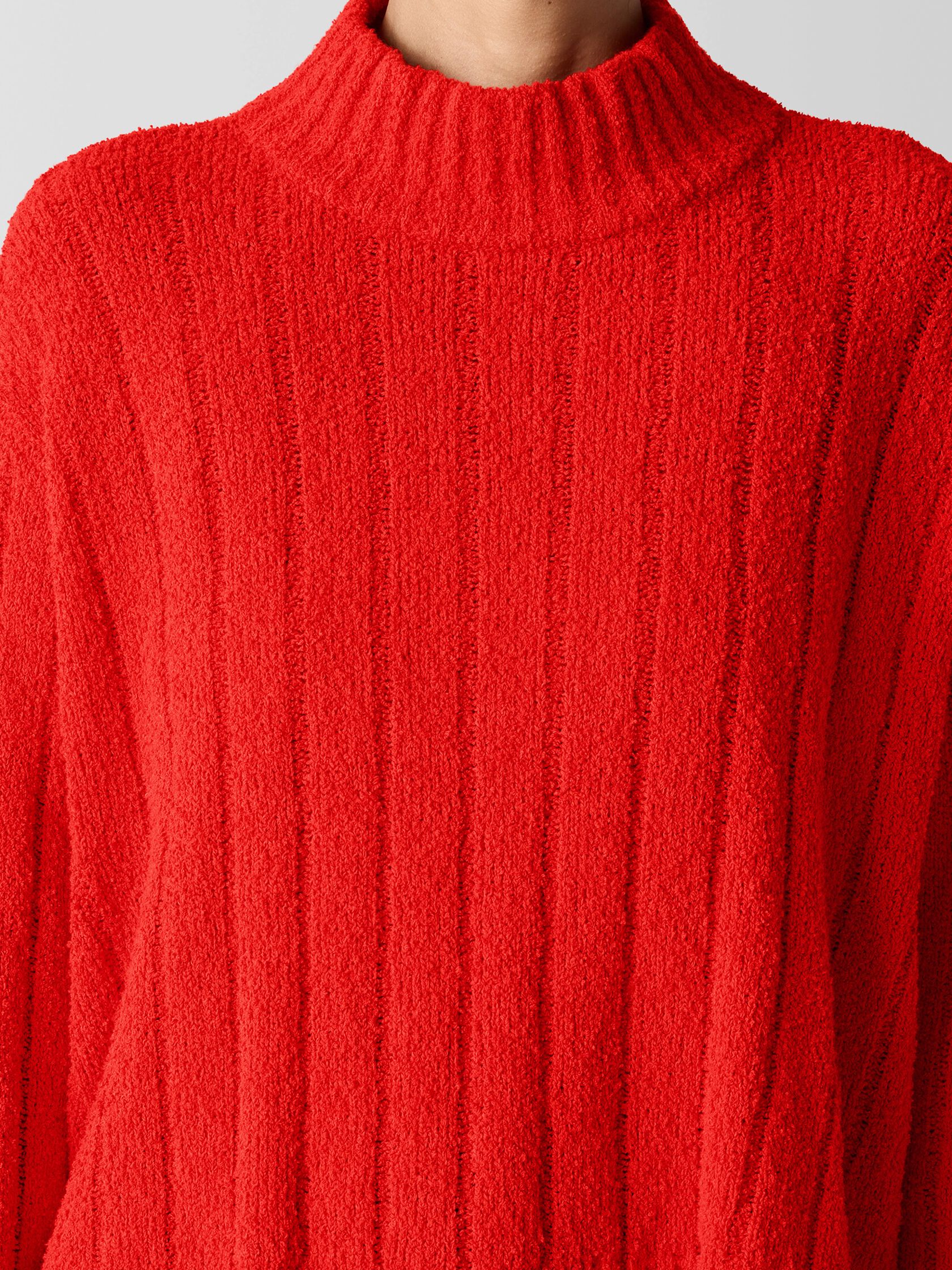 Cotton Fluff Rib Turtleneck Top