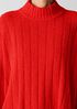 Cotton Fluff Rib Turtleneck Top