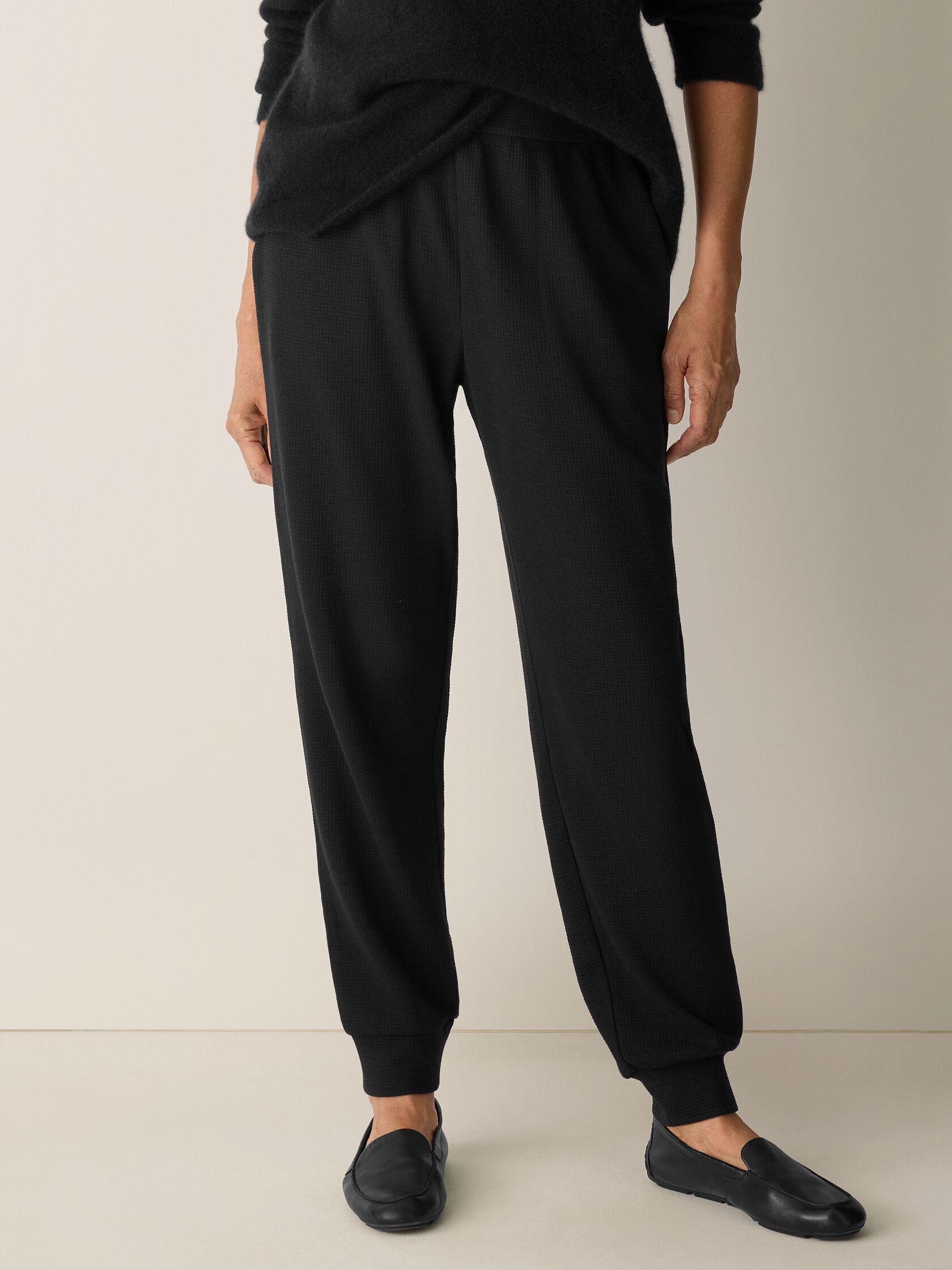 Waffle Cotton Blend Doubleknit Jogger Pant