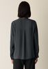 Silk Georgette Crepe Band Collar Top