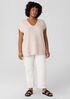 Organic Linen Cotton Seed V-Neck Top