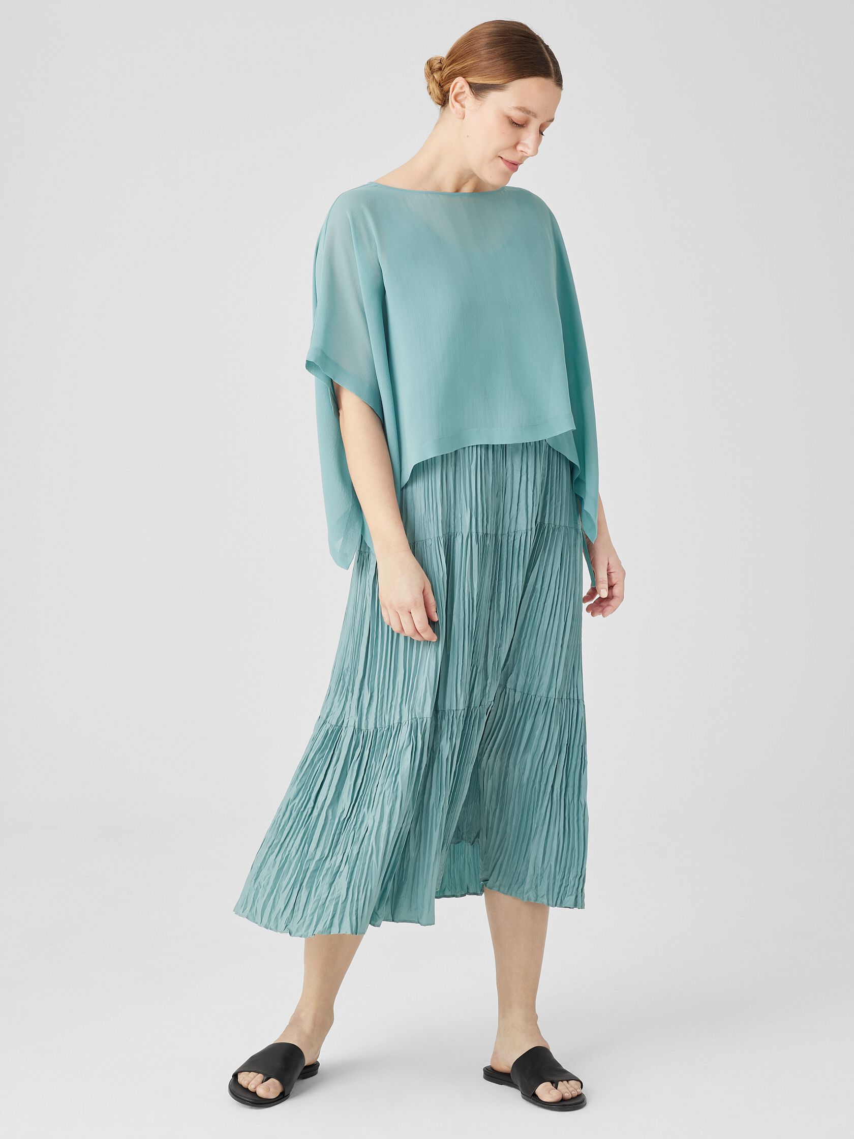 Sheer Silk Georgette Poncho