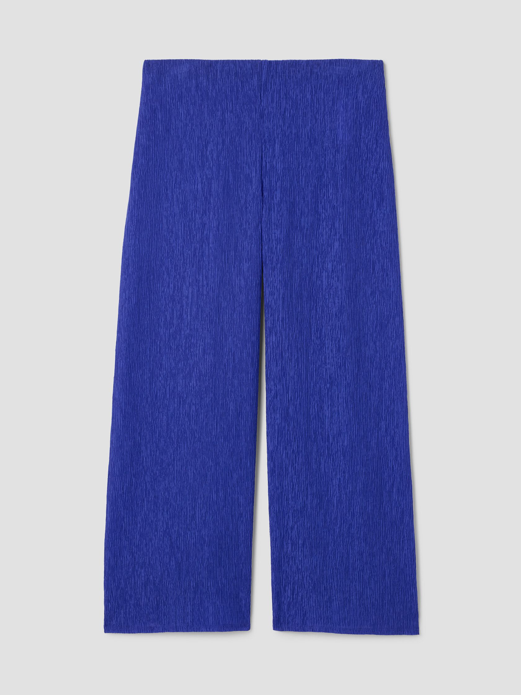 Woven Plissé Wide-Leg Pant