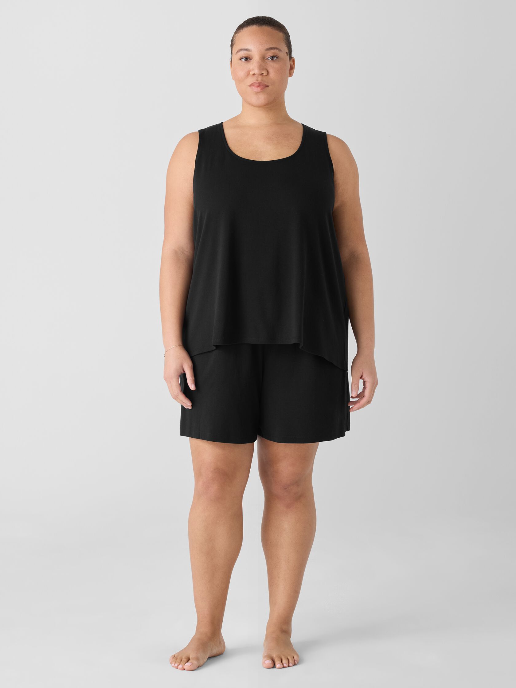 Organic Cotton Interlock U-Neck Sleep Tank