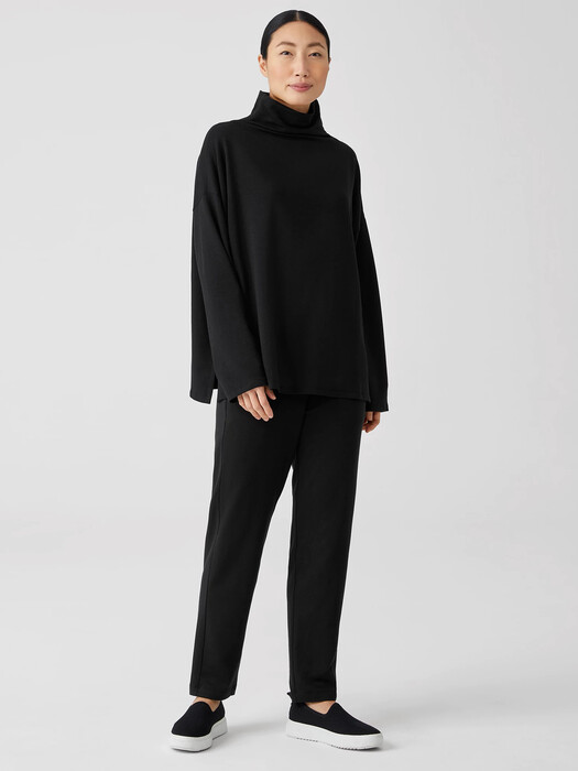 Cozy Brushed Terry Funnel Hug Neck Box-Top