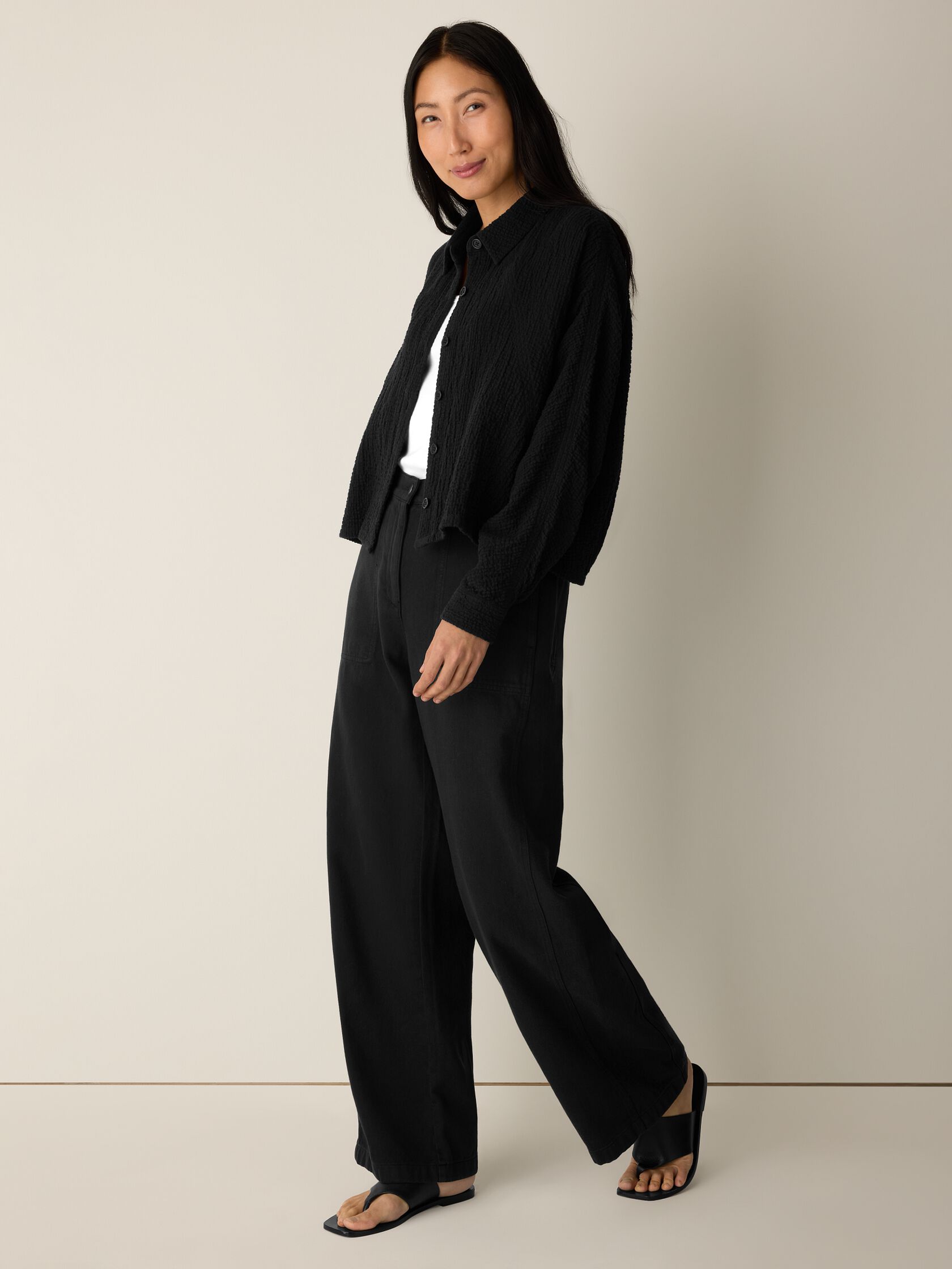 Organic Cotton Doubleweave Classic Collar Jacket