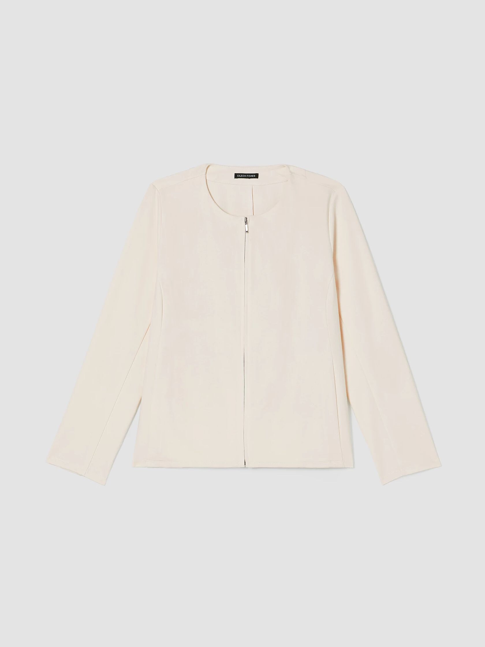 Organic Cotton Ponte Zip-Front Jacket