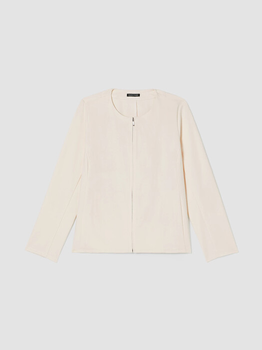 Organic Cotton Ponte Zip-Front Jacket